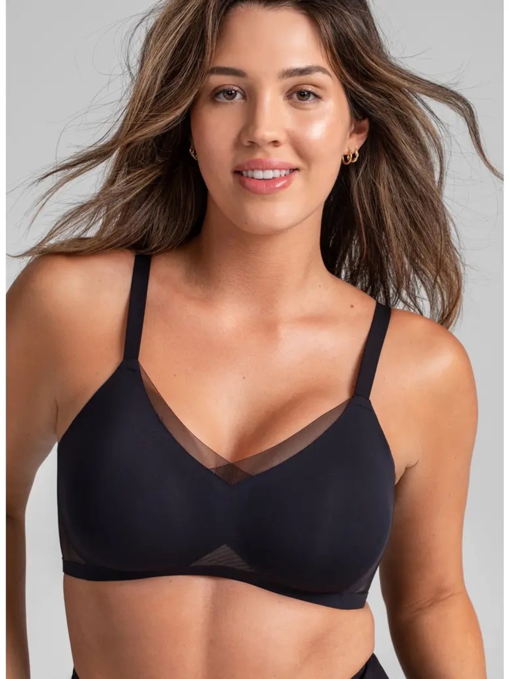Honeylove Crossover Wireless Bra Black L